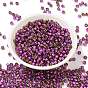 Glass Seed Beads, Half Plated, Inside Colours, Round Hole, Round