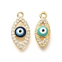 Латунные микро проложить кубического циркония подвески, с эмалью, без кадмия, без никеля и без свинца, Очарование глаз, реальный 18 k позолоченный