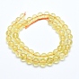 Natural Citrine Beads Strands, Grade A, Round, Dyed & Heated