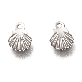 304 Stainless Steel Charms, Shell Shape