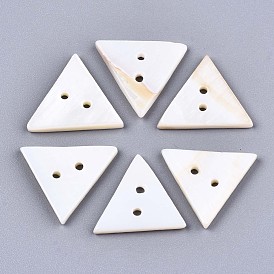 2-Hole Freshwater Shell Buttons, Triangle