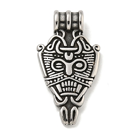 316 Surgical Stainless Steel Pendants, Viking Odin Mask Charm