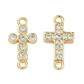 Латунные микропаве прозрачные подвески с фианитом, крест очарование, долговечный, стойки покрытие, без свинца и без кадмия