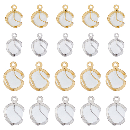 32шт 4 подвески в стиле кошачий глаз, с 304 фурнитурой из нержавеющей стали, круглые