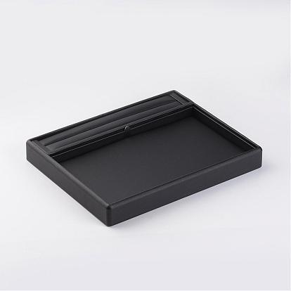 Wooden Jewelry Presentation Boxes, Covered with PU Leather, 25.1x20x3cm