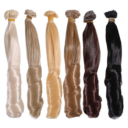 6 шт. 6 цвета, высокотемпературное волокно, длинные волнистые волосы для римской прически, парик для куклы, для поделок девушки bjd makings аксессуары