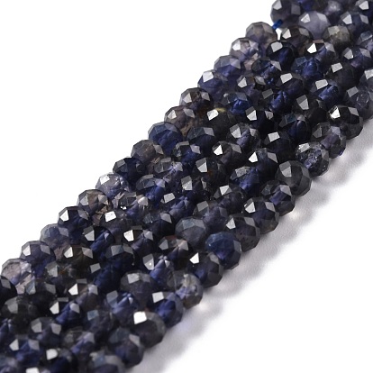 Natural Iolite Beads Strands, Faceted, Rondelle