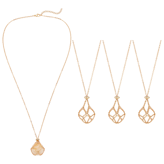 3шт. латунный кабель цепь макраме сумка слайдер ожерелье изготовление, для необработанного камня