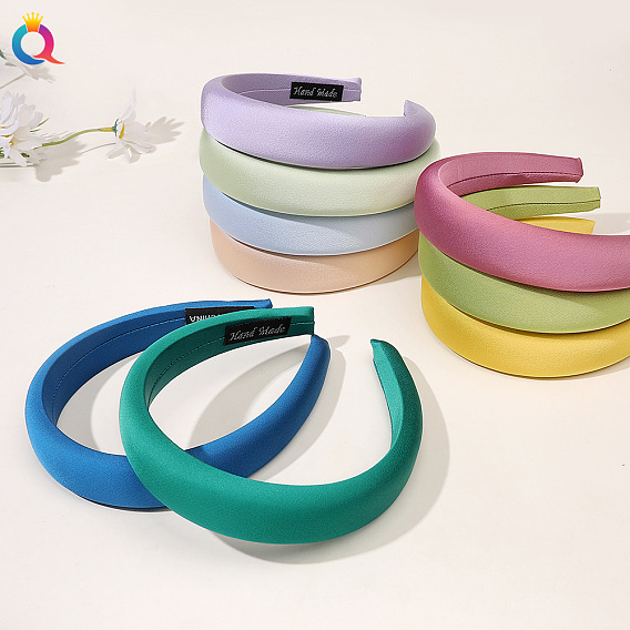 Шикарная широкая повязка на голову для женщин - однотонные аксессуары для волос с высокой короной и элегантным стилем