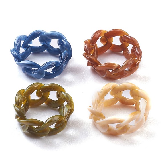 Cellulose Acetate(Resin) Finger Rings, Curb Chains