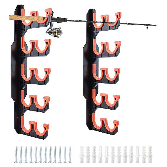 1 Bag Plastic Wall-mounted Fishing Rod Holders
