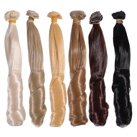 6 шт. 6 цвета, высокотемпературное волокно, длинные волнистые волосы для римской прически, парик для куклы, для поделок девушки bjd makings аксессуары