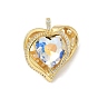 Латунные микро проложить кубического циркония подвески, сердце прелести