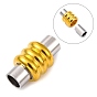 Brass Magnetic Clasps with Glue-in Ends, Column, 10x19mm, Hole: 5mm