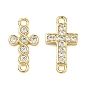 Латунные микропаве прозрачные подвески с фианитом, крест очарование, долговечный, стойки покрытие, без свинца и без кадмия