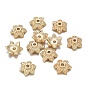 Brass Bead Caps, Textured, 6-Petal, Flower