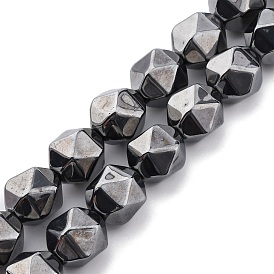 Synthetic Terahertz Stone Beads Strands, Faceted, Polygon