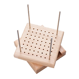 Квадратная деревянная блокировочная доска для вязания крючком своими руками, с железными колышками