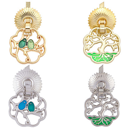 16 шт. 4 стили цинковый сплав эмалированные ручки коробки, с железом найти, дерево и птица