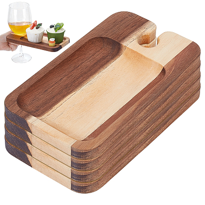 Украшение для подноса для хранения винных бокалов из дерева, подносы для подачи вина, прямоугольные