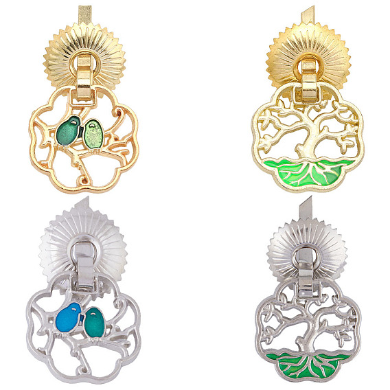 16 шт. 4 стили цинковый сплав эмалированные ручки коробки, с железом найти, дерево и птица