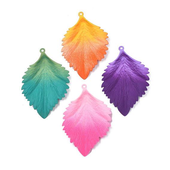 Spray Painted Iron Big Pendants, Leaf