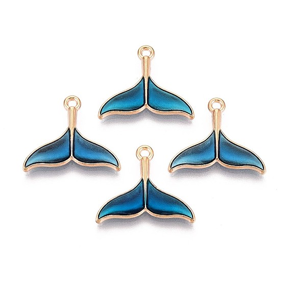 50 шт. Подвески из сплава эмали, форма китового хвоста, золотой свет