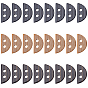 24pcs 3 boutons de résine de couleurs, demi-tour, 2-trou