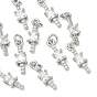 SHEGRACE Brass Micro Pave Cubic Zirconia Pendants, Cadmium Free & Nickel Free & Lead Free, Rectangle Charms, Clear