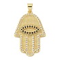 Латунные микро проложить кубического циркония подвески, хамса рука, без свинца и без кадмия, долговечный