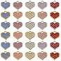 50шт 10 цвета подвески из цинкового сплава, со стразами, сердце прелести