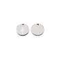 304 Stainless Steel Pendants, Flat Round with Flash Pattern