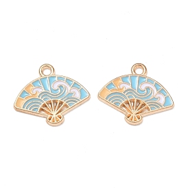 Alloy Enamel Pendants, Fan Charms