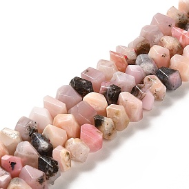 Rose naturel perles d'opale brins, facette, nuggets