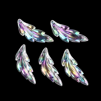 Подвески из прозрачного пластика, очарование перьев, с покрытием AB цвета