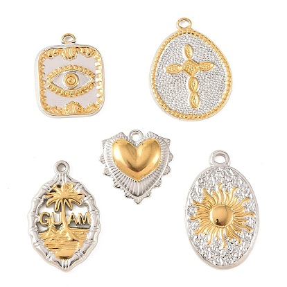 Два тона 304 из нержавеющей стали подвески, реальный 18 k позолоченный и цвет нержавеющей стали, ионное покрытие (ip), долговечный