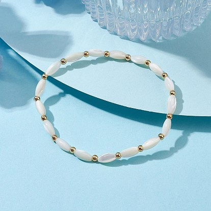 Эластичные браслеты из натуральной ракушки с овальными бусинами для женщин
