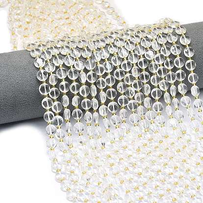 Синтетические кварцевые нити бисер, граненый шестиугольный разрез, плоско-круглые, с бисером