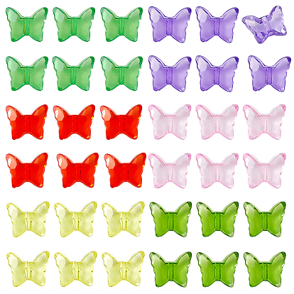 300 шт 6 цвета прозрачные акриловые бусины, бабочка, граненые