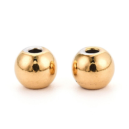 304 из нержавеющей стали бусы, круглые, ионное покрытие (ip), без кадмия, без никеля и без свинца