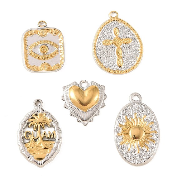 Два тона 304 из нержавеющей стали подвески, реальный 18 k позолоченный и цвет нержавеющей стали, ионное покрытие (ip), долговечный