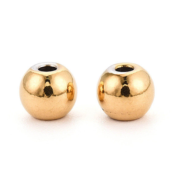 304 из нержавеющей стали бусы, круглые, ионное покрытие (ip), без кадмия, без никеля и без свинца