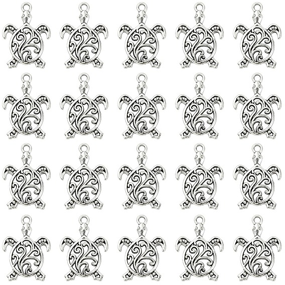 50 шт. Подвески из сплава в тибетском стиле, черепаховые чары
