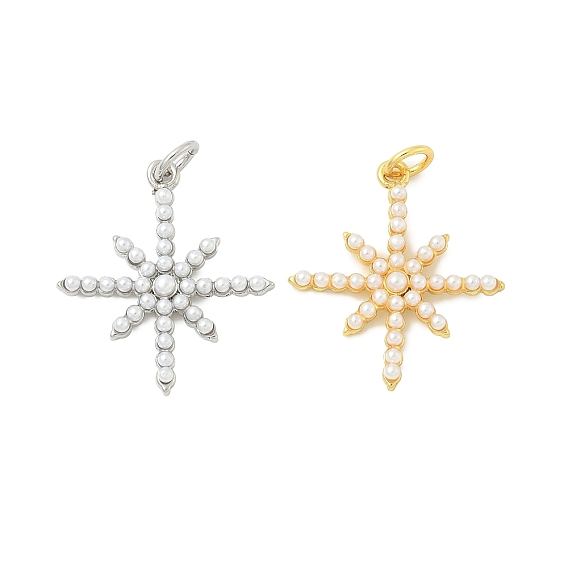 Латунь прелести, звезда, с имитацией жемчуга из абс-пластика, стойки покрытие, долговечный, без кадмия и без свинца, с целью перехода в кольце