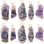 20Подвески из грубого натурального аметиста, с обмоткой из медной проволоки, самородки