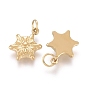 Christmas Ion Plating(IP) 304 Stainless Steel Charms, with Jump Rings, Snowflake