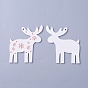 Poplar Wood Pendants, Dyed, Christmas Reindeer/Stag