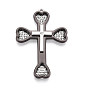 Подвески из сплава и страза, крестик, без кадмия и без свинца
