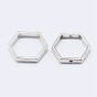925 Sterling Silver Bead Frames, Hexagon