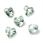 Glass Rhinestone Cabochons, Pointed Back, Heart